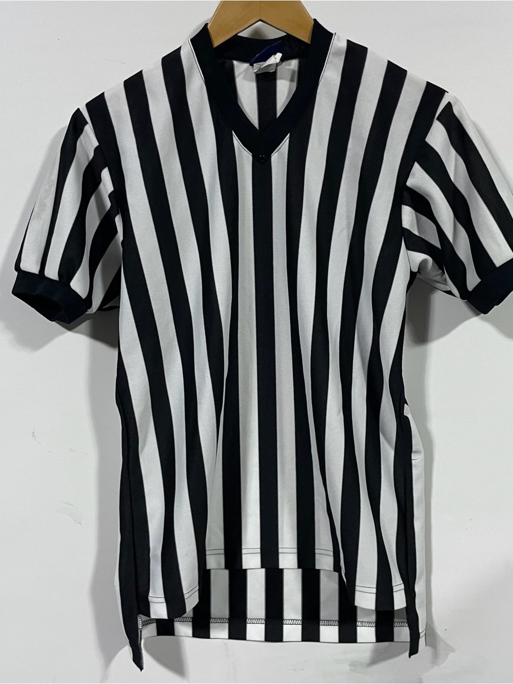 Vintage Black & White Vertical Stripe Referee Jersey